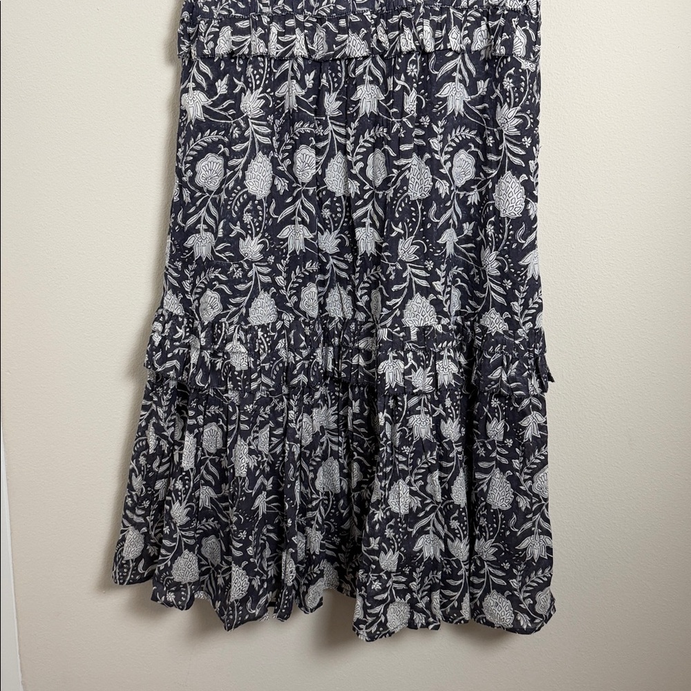 NWT Cleobella Cherie Midi Dress in Navy Block Print Size Large Boho Organic - Picture 5 of 11